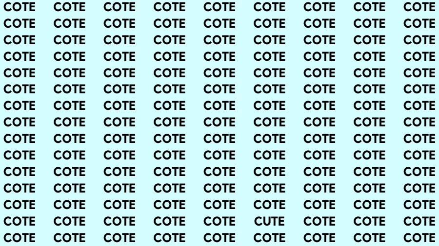 Observation Visual Test: If you have Sharp Eyes Find the word Cute in 10 Secs