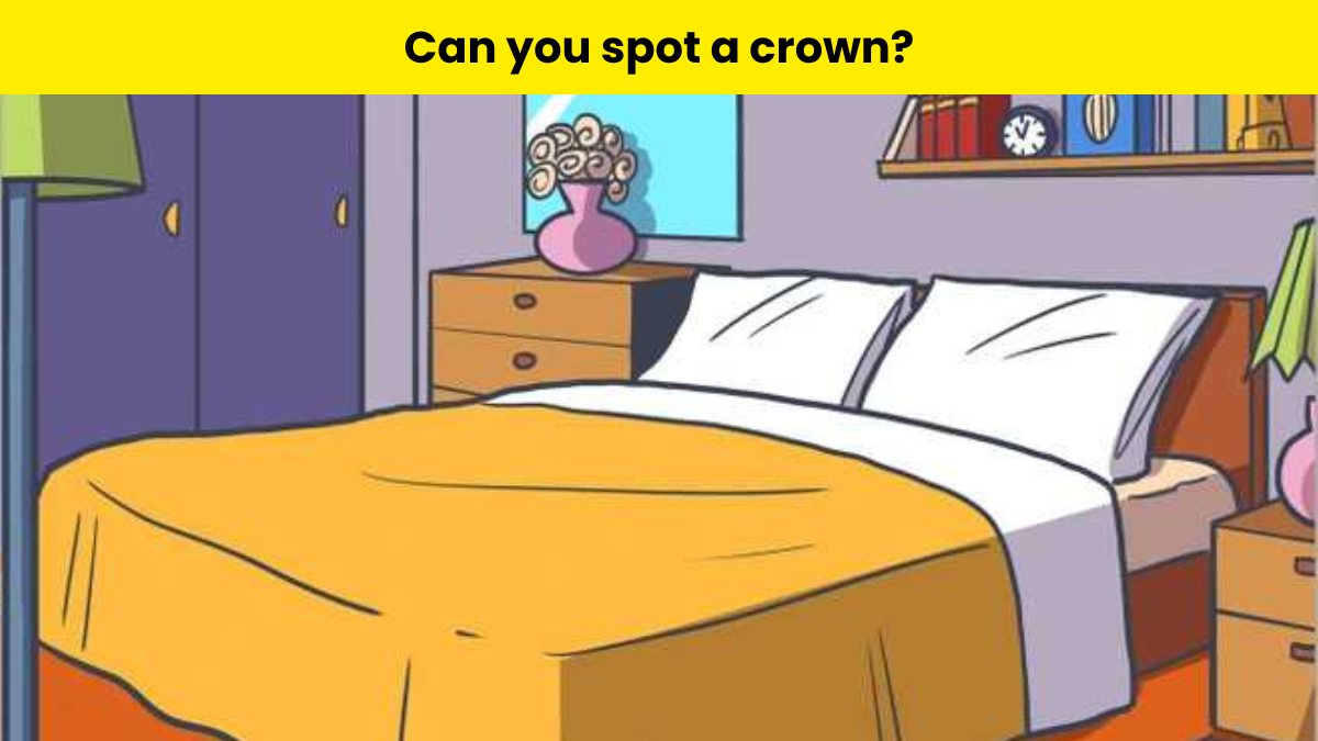 Visual Test: Only the sharpest eyed can spot the crown in the bedroom in 5 seconds!