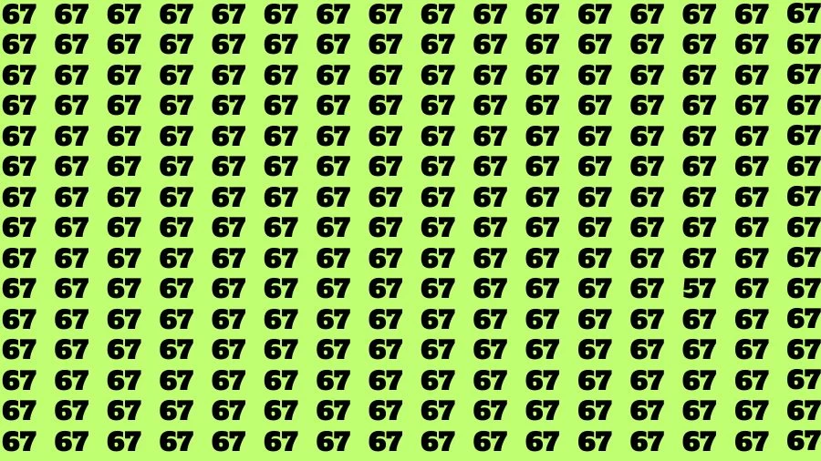 Observation Brain Challenge: If you have Eagle Eyes Find the number 57 among 67 in 12 Secs
