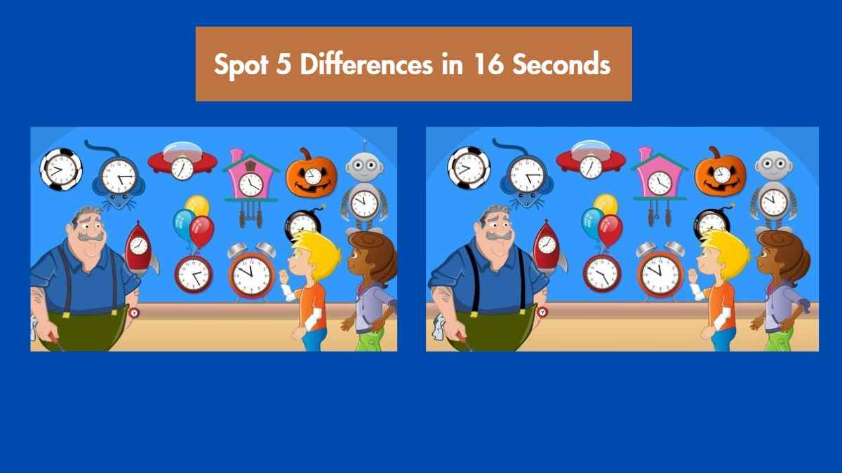 Spot 5 Differences in 16 Seconds