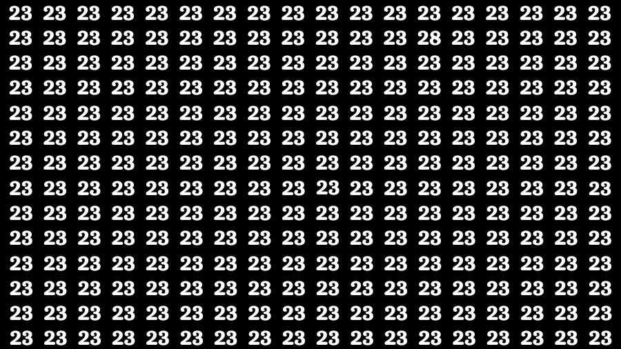Observation Find it Out: If you have Sharp Eyes Find the number 28 among 23 in 12 Secs