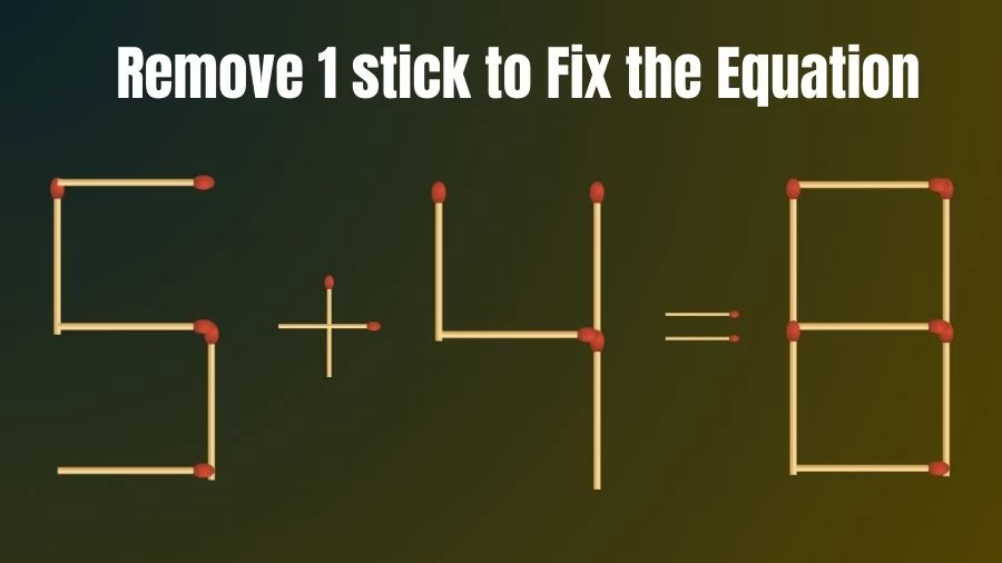 Brain Teaser Math Puzzle: Remove 1 Matchstick to Fix the Equation