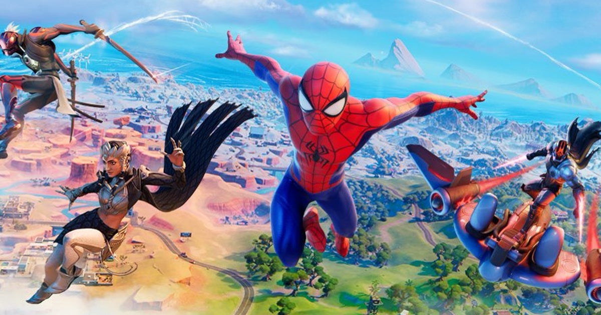 Fortnite Chapter 3 Battle Pass skins, including Shanta, Ronin, Haven, Gumbo and Spider-Man