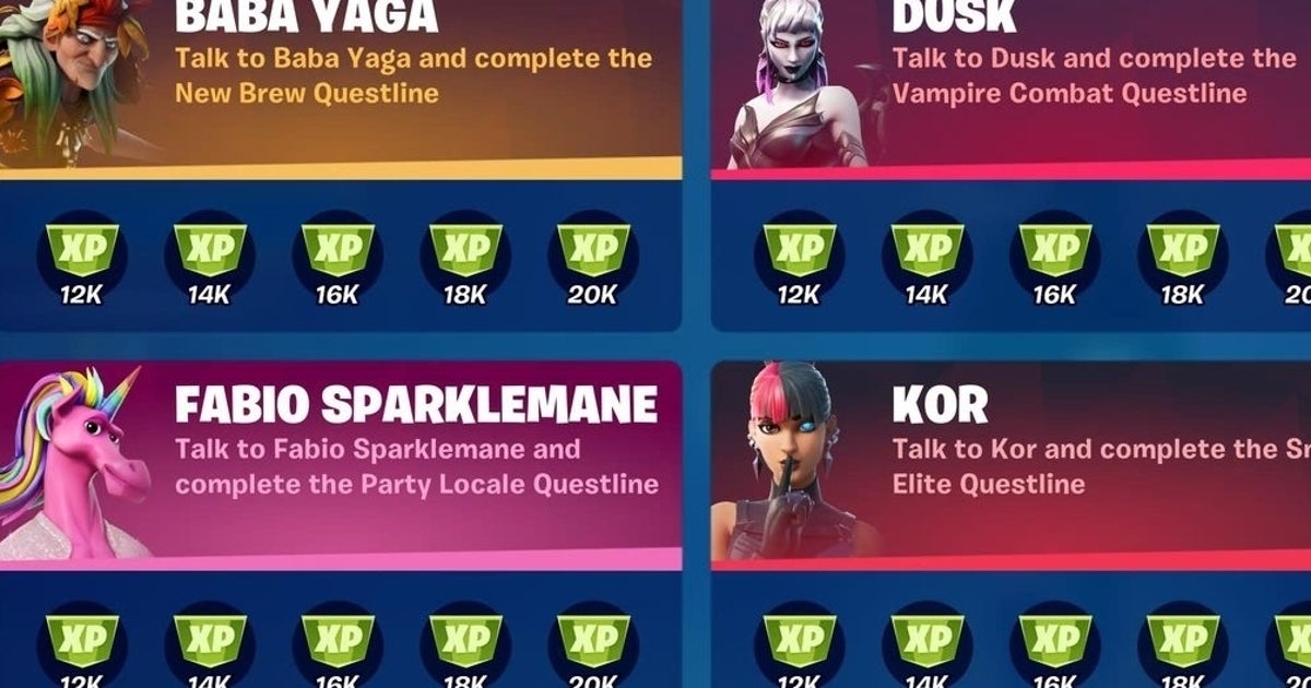 Fortnite Punchcards: This week's character Punchcards and when the next questlines go live explained