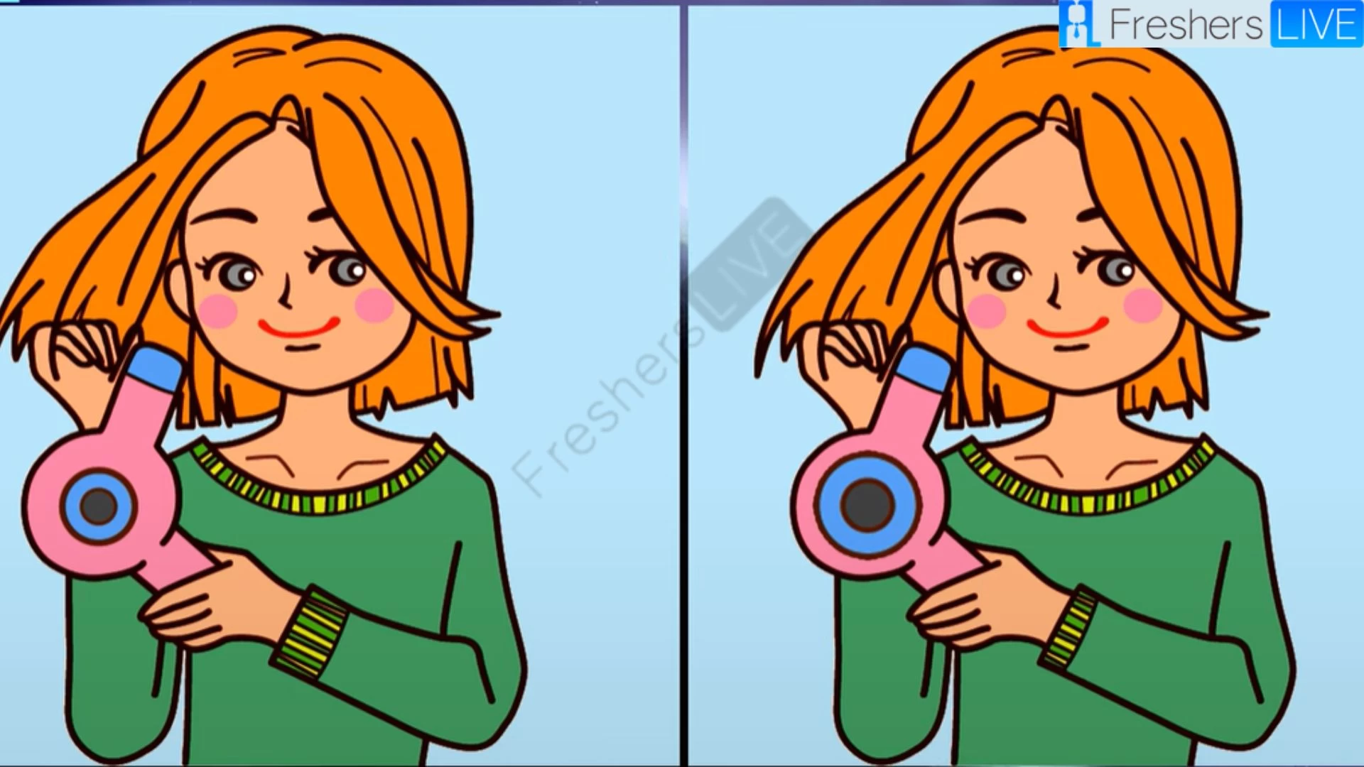 Notice 3 differences between the two ladies in 10 seconds!