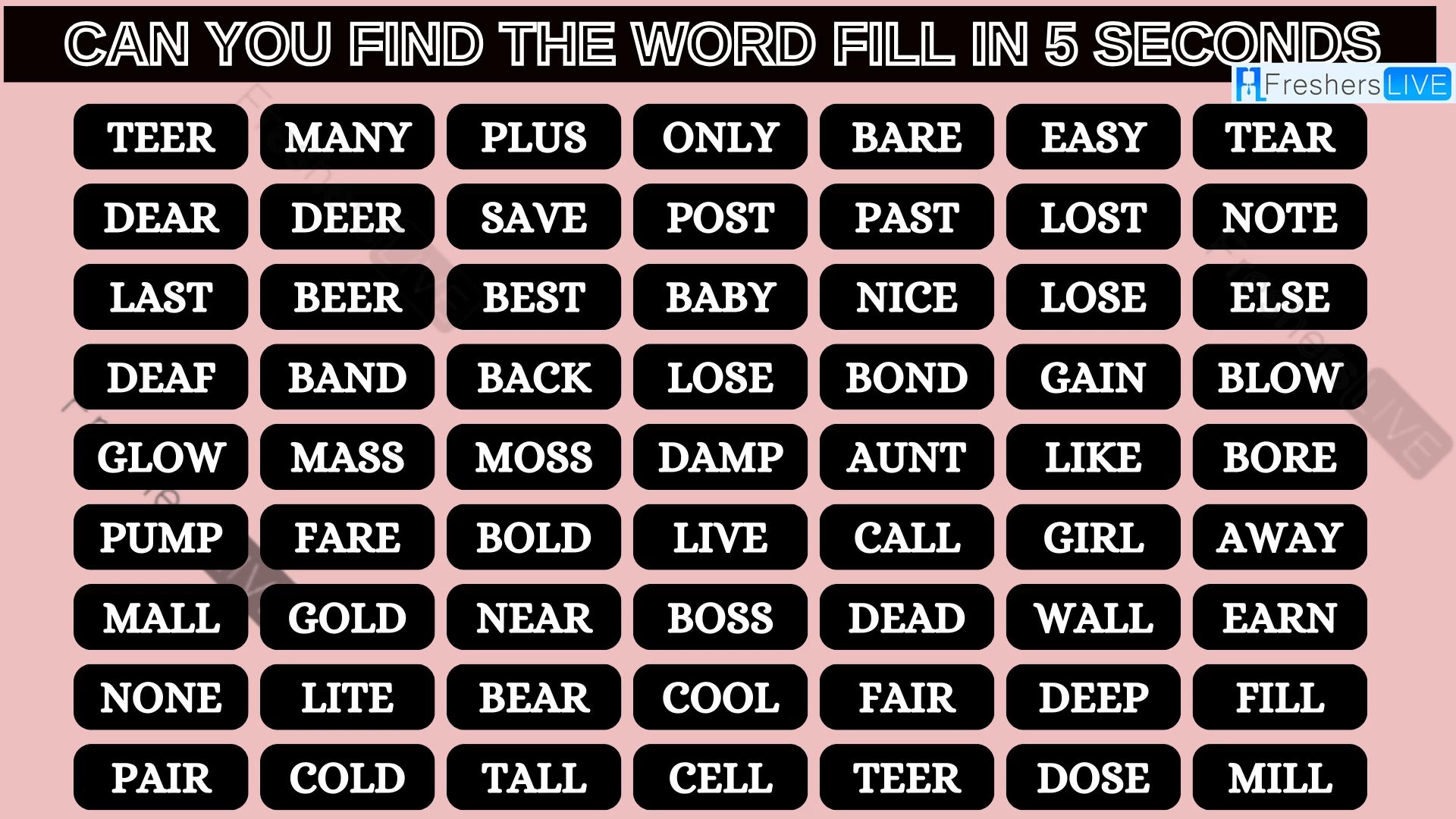Only 20/20 HD Vision People Can Find the Word Fill in 5 Seconds
