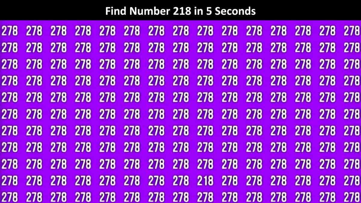 Find 218 among 278s in 5 seconds