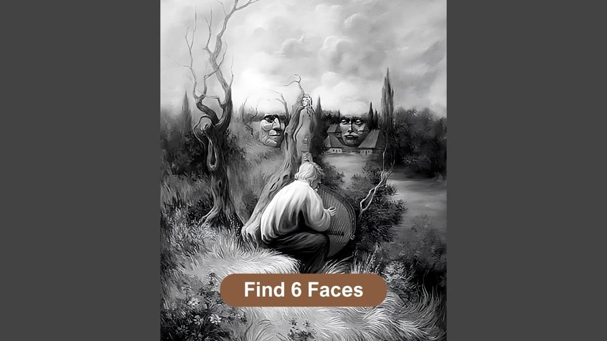 Optical Illusion Visual Skill Challenge: Find 6 Faces in 11 Seconds!