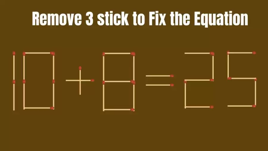 Remove 3 Matchsticks to Make the Equation Right