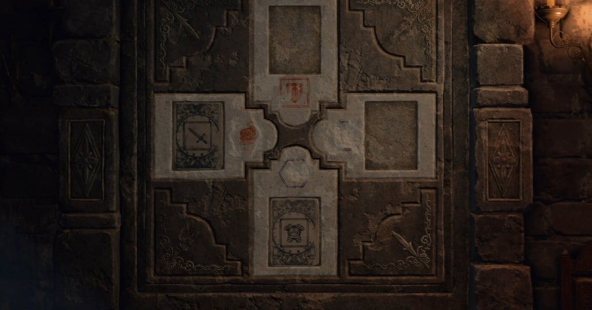 Resident Evil 4 Wall with Four Slots puzzle solution in Bindery, Lithographic Stone locations