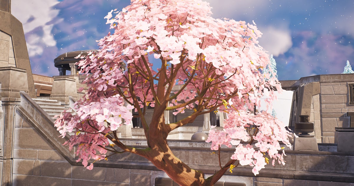 Where to visit cherry blossom tree displays in Fortnite