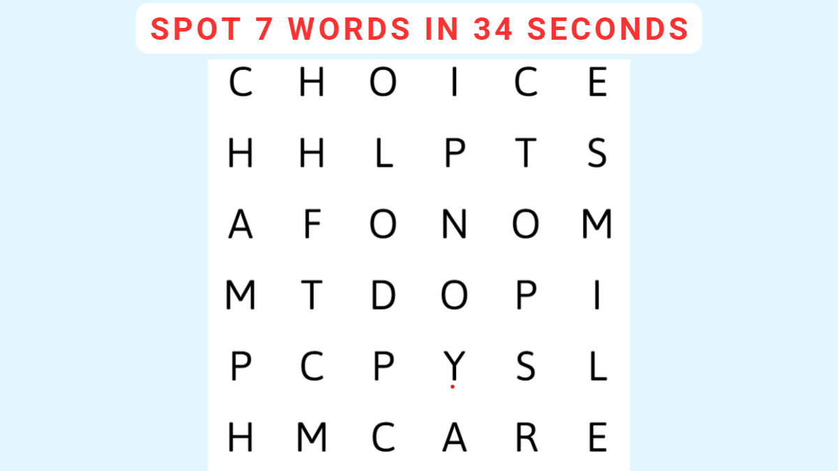 Word Search Puzzle - Spot 7 Hidden Words In 34 Seconds!
