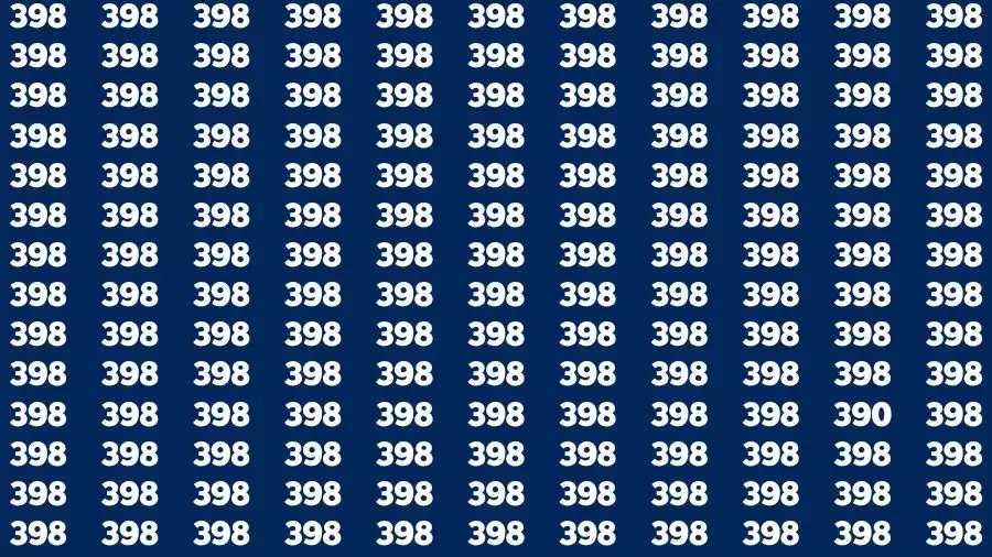 Observation Eye Test: If you have 50/50 Vision Find the Number 390 among 398 in 15 Secs