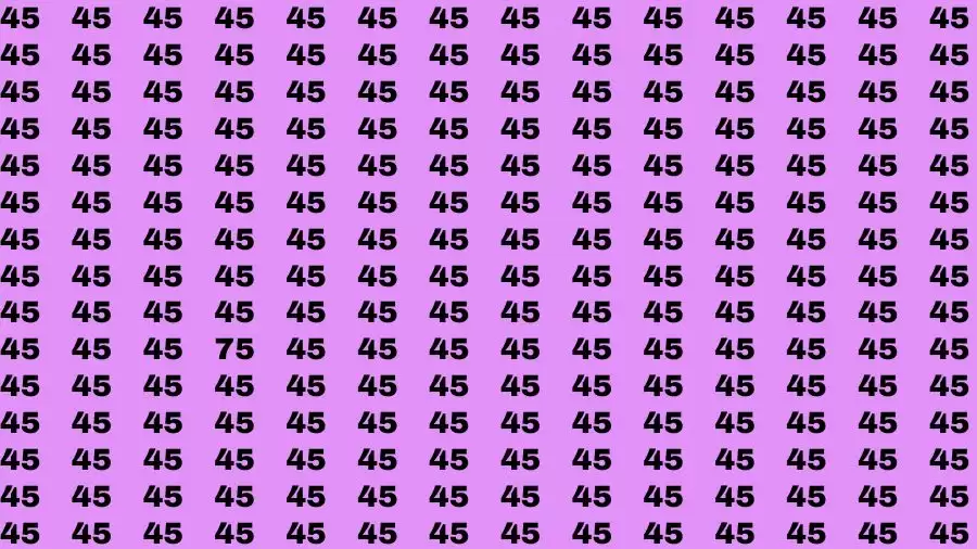 Brain Test: If you have Eagle Eyes Find the Number 75 among 45 in 15 Secs