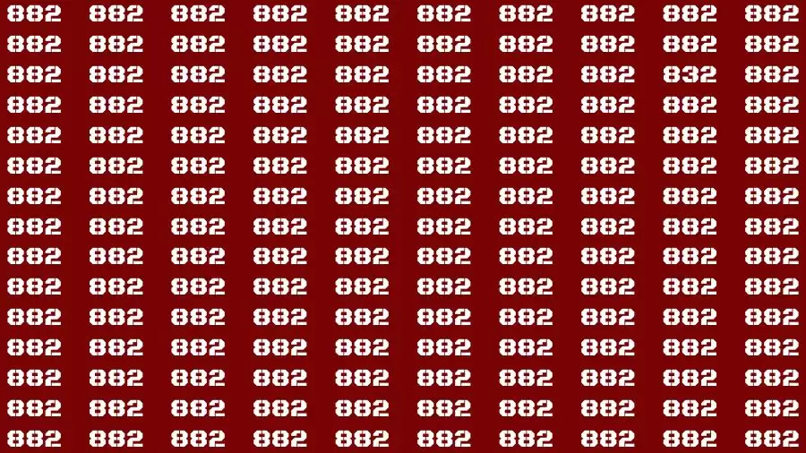 Brain Test: If you have Eagle Eyes Find the Number 832 among 882 in 15 Secs