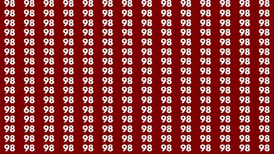 Observation Find it Out: If you have Sharp Eyes Find the number 68 among 98 in 10 Secs