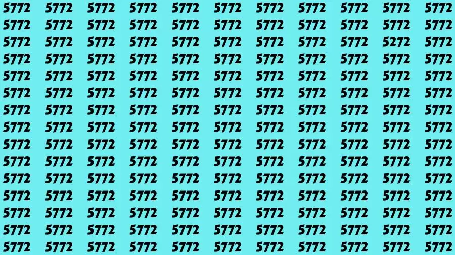 Observation Brain Challenge: If you have Hawk Eyes Find the Number 5272 among 5772 in 15 Secs
