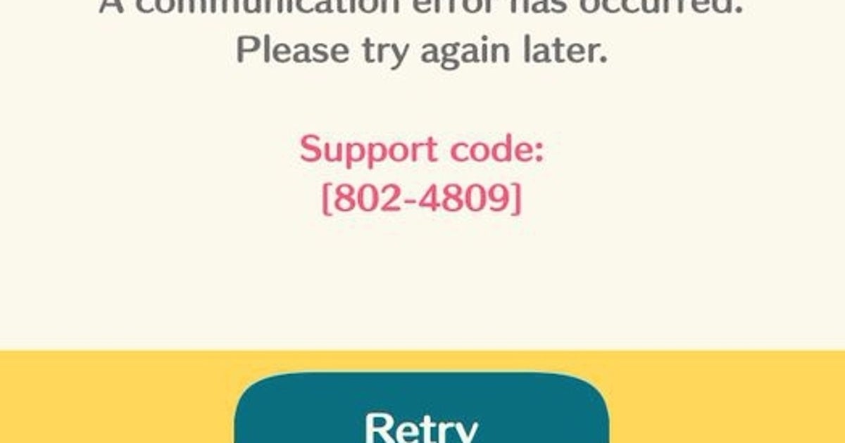 Animal Crossing Pocket Camp error codes 802-7609, 802-4809, 802-4009 and other known issues