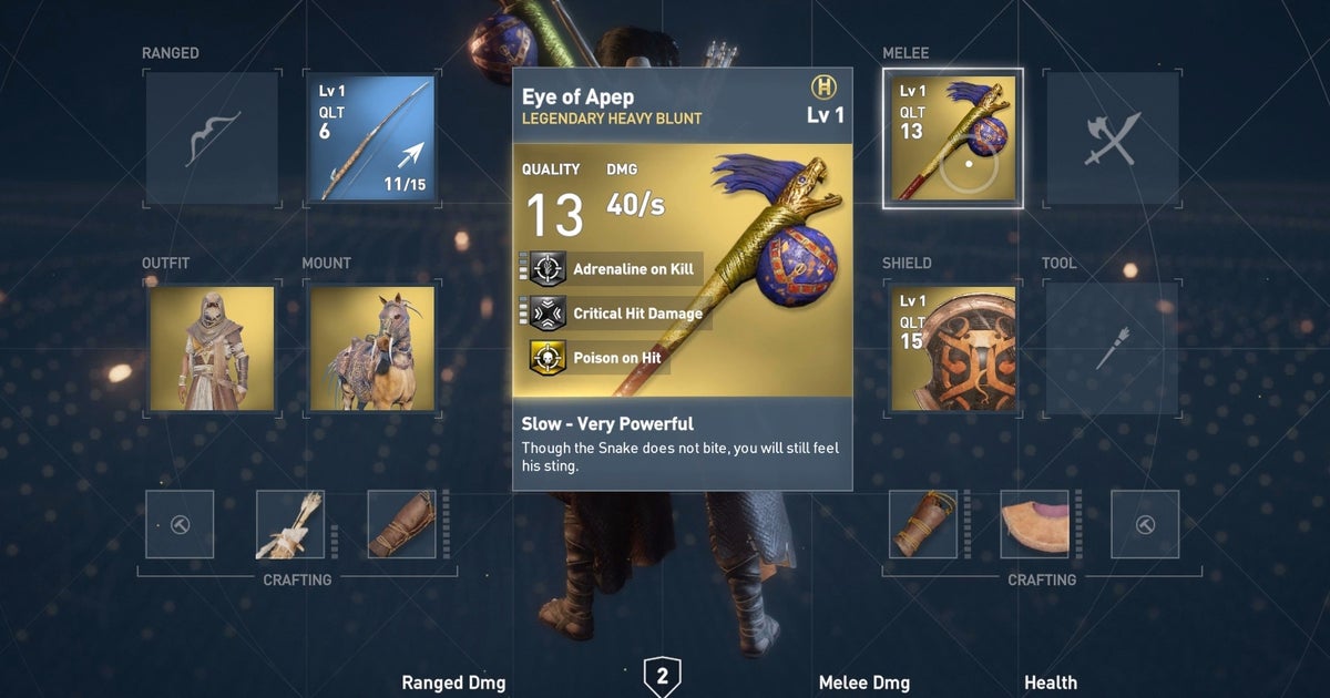 Assassin's Creed Origins weapons - how cursed and legendary weapons work and more explained