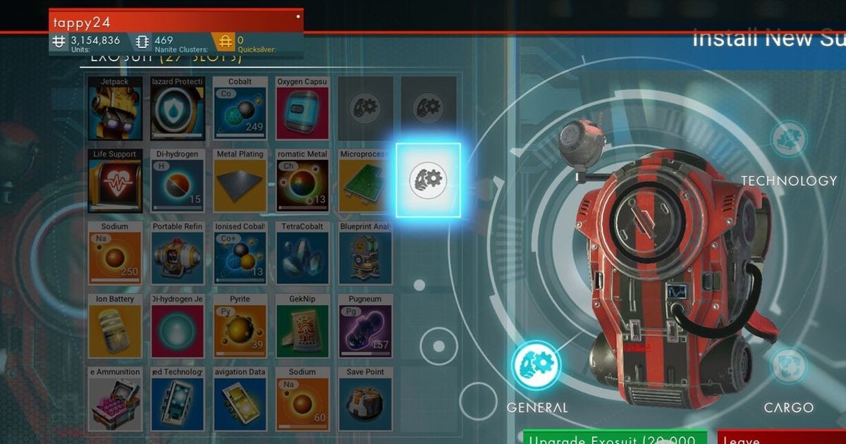 No Man's Sky inventory space - how to increase ship inventory, suit inventory, and max out inventory slots