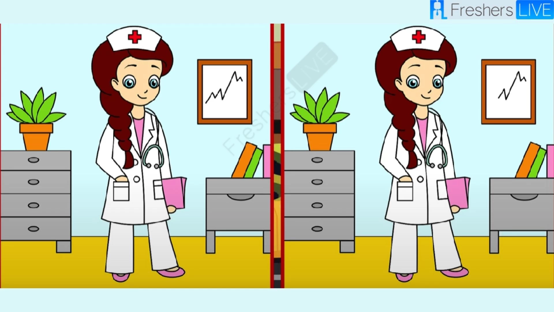 Only the most observant can spot 3 differences between the Nurse pictures in 20 seconds.