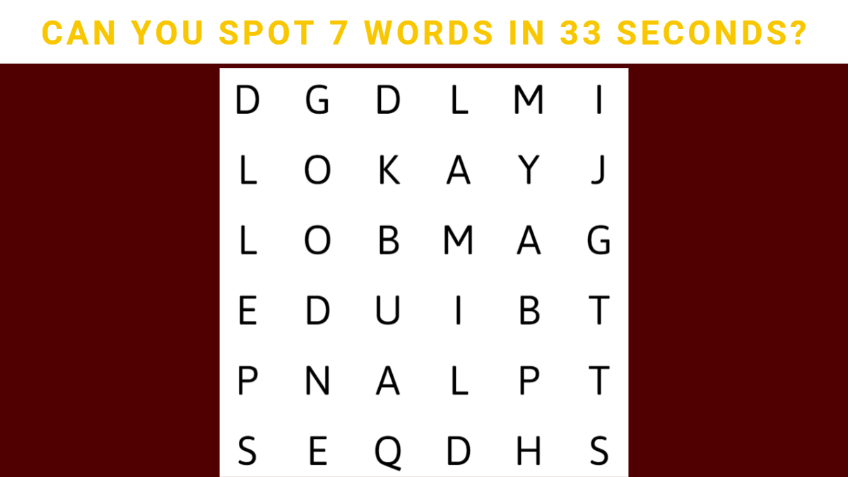 Word Search Puzzle - Find 7 Words In 33 Seconds!
