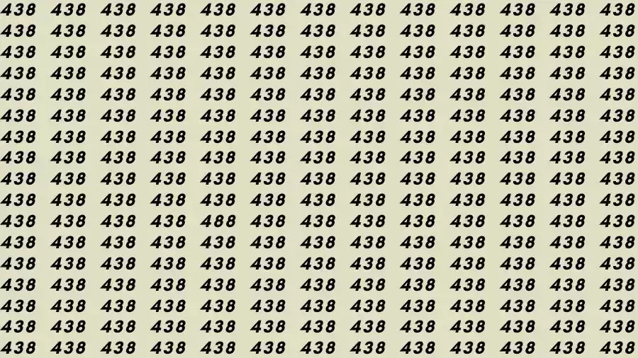 Optical Illusion Brain Test: If you have Sharp Eyes Find the number 488 among 438 in 10 Seconds?