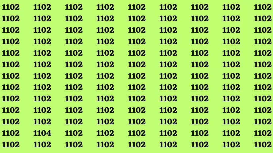 Brain Test: If you have Eagle Eyes Find the Number 1104 among 1102 in 15 Secs