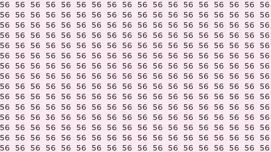 Observation Skills Test: If you have Eagle Eyes Find the number 36 among 56 in 15 Seconds?