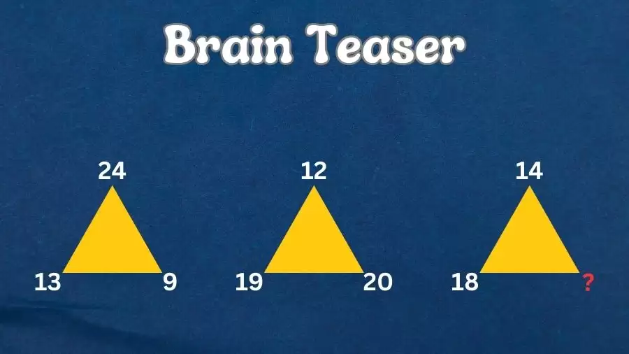 Brain Teaser: Can You Find the Missing Number in this Triangle Maths Puzzle?