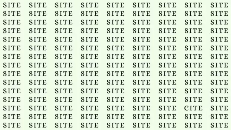 Observation Skill Test: If you have Eagle Eyes find the word Cite among Site in 12 Secs