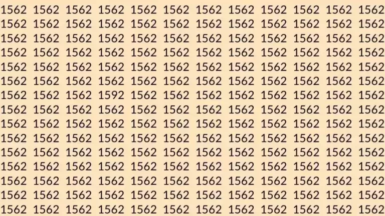Optical Illusion Brain Test: If you have Sharp Eyes Find the number 1592 among 1562 in 7 Seconds?