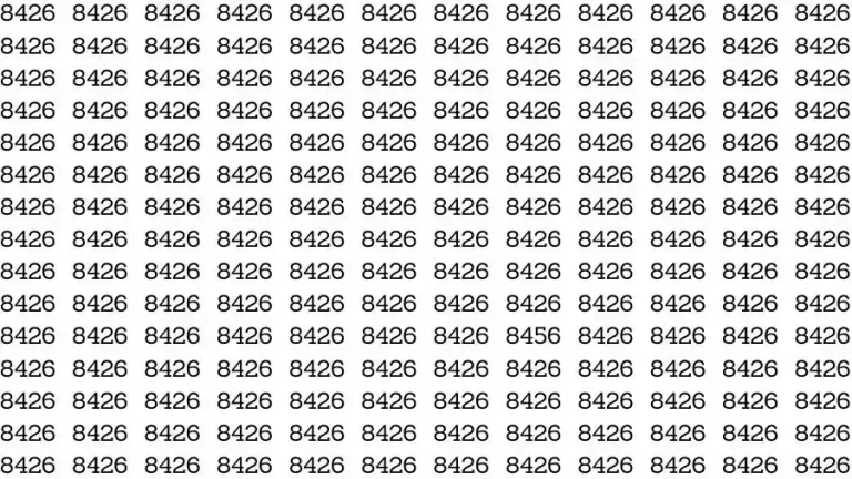 Optical Illusion Brain Teaser: If you have Eagle Eyes Find the number 8456 among 8426 in 6 Seconds?
