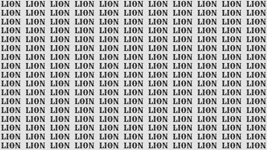 Optical Illusion Brain Test: If you have Eagle Eyes find the Word Loin among Lion in 15 Secs