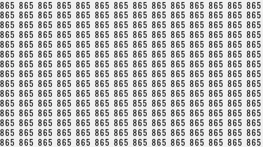 Observations Skills Test: If you have Sharp Eyes Find the number 855 among 865 in 7 Seconds?