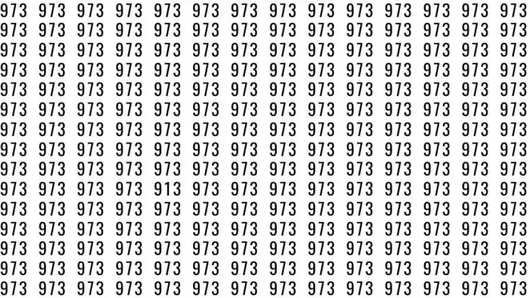 Optical Illusion: If you have Sharp Eyes Find the number 913 among 973 in 7 Seconds?