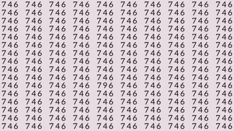 Optical Illusion: If you have sharp eyes find 796 among 746 in 12 Seconds?