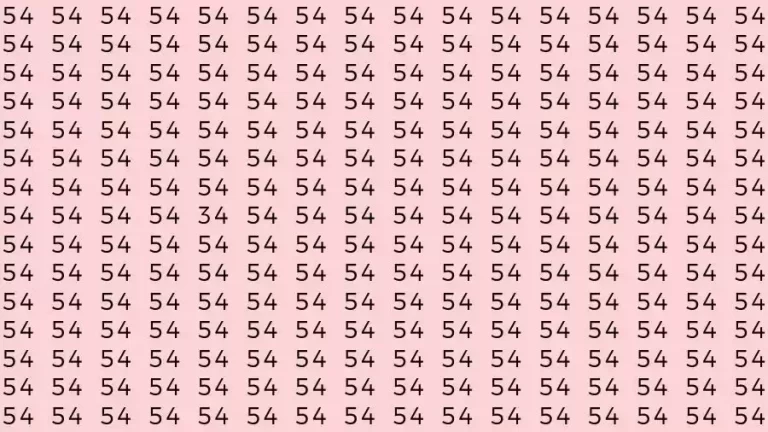 Optical Illusion Brain Test: If you have Sharp Eyes Find the number 34 among 54 in 6 Seconds?
