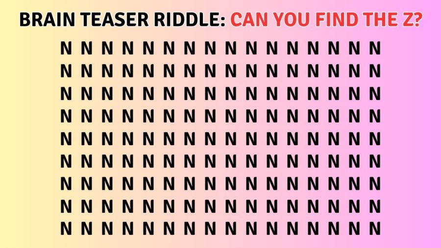 Brain Teaser Riddle: Can You Find the Z?
