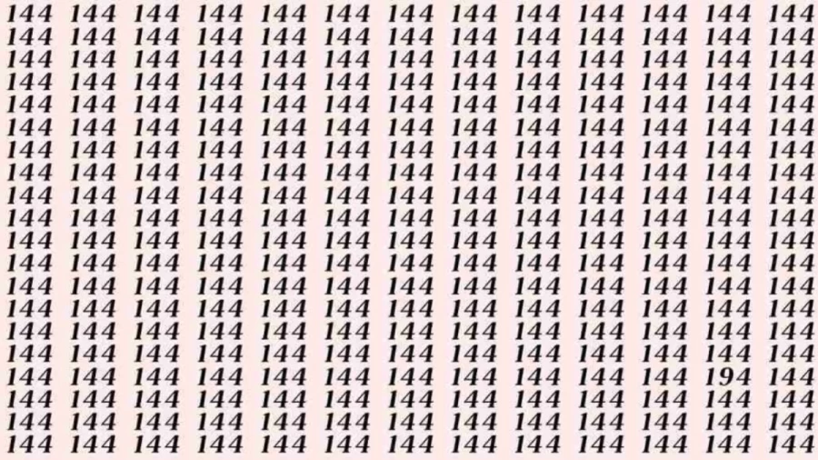 Can You Spot 194 among 144 in 10 Seconds? Explanation and Solution to the Optical Illusion