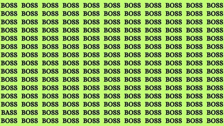 Brain Teaser: If you have Sharp Eyes Find the Word Bass among Boss in 15 Secs