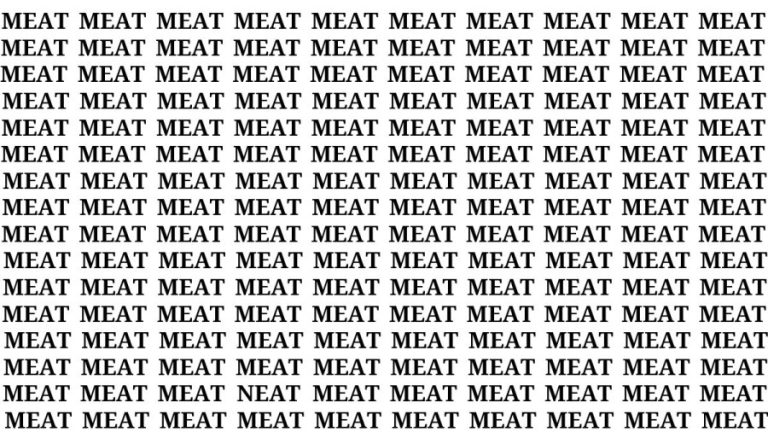 Brain Teaser: If you have Hawk Eyes Find the word Neat among Meat in 15 Secs