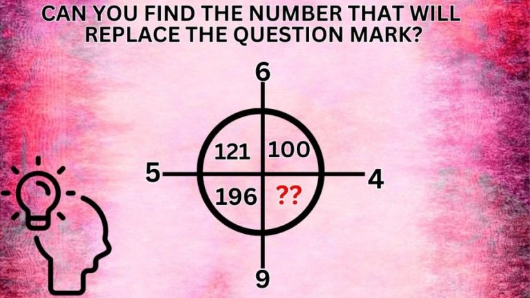 Brain Teaser 90% Fail: Can you Find the Number that will Replace the Question Mark?