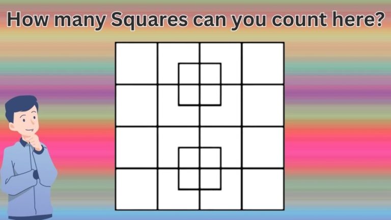 Brain Teaser Eye Test: How many Squares can you Count here?