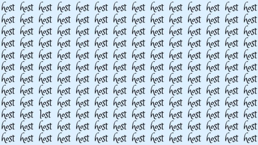 Observation Skill Test: If you have Hawk Eyes find the Word Lost among Host in 20 Secs