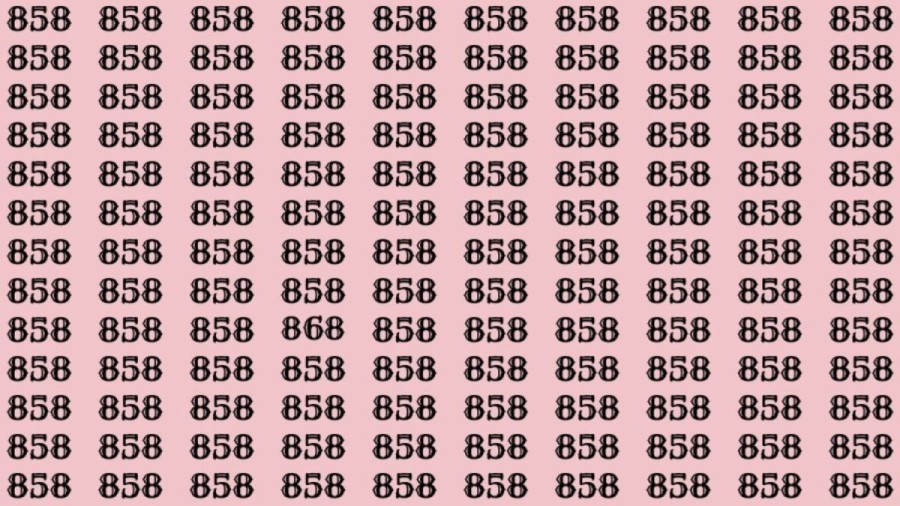 Can You Spot 868 among 858 in 30 Seconds? Explanation and Solution to the Optical Illusion